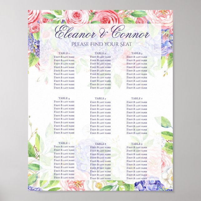 Poster Casamento sofisticado de Lilac e Peony (Frente)