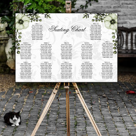 Poster Casamento tema damasco Floral Boho Sage Green Berr