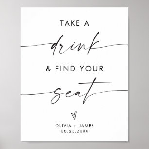 Poster Casamento Tome Uma Bebida Encontre Seu Sinal