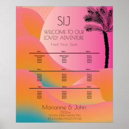 Poster Casamento Tropical na Praia ao Nascer do Sol Ombre