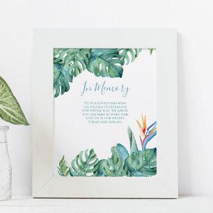 Poster Casamento Tropical na Praia em Memória De