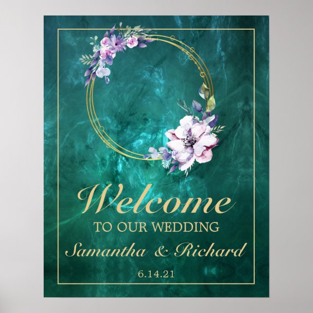 Poster Casamento Verde Elegante (Frente)