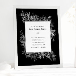 Poster Casamento Verde Negro e Branco Esta Vela Queima