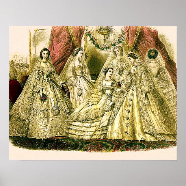 Póster Casamento vintage de cor antiga (Frente)