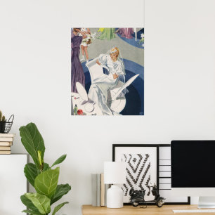 Poster Casamento vintage, Meio século Moderno Art Deco B