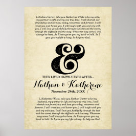 Poster Casamento Vows Black Ampersand Felizmente Depois