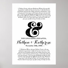 Poster Casamento Vows Black Ampersand Felizmente Depois