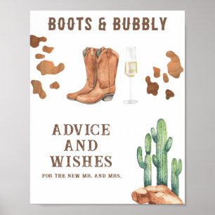 Poster Casamento Western - Conselhos e Desejos para Recém