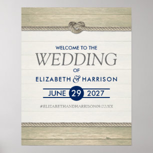 Poster Casando Rustic Beach Wedding Welcome