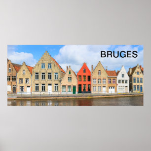 Póster Casas antigas de Bruges, Bélgica