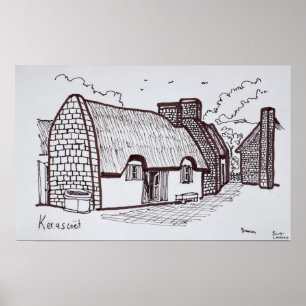 Poster Casas Atingidas, Kerascoet   Bretanha, França