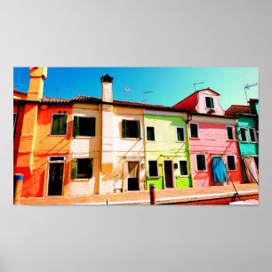 Poster Casas coloridas do canal na fotografia do viagem