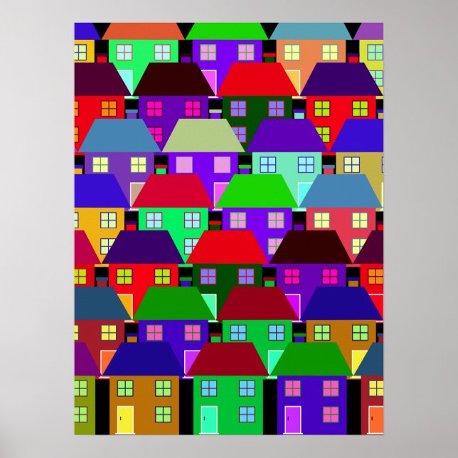 POSTER CASAS COMUNIDADE LAR COLORIDO  (Frente)