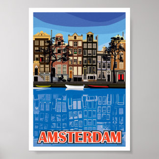 Póster Casas de Amsterdã