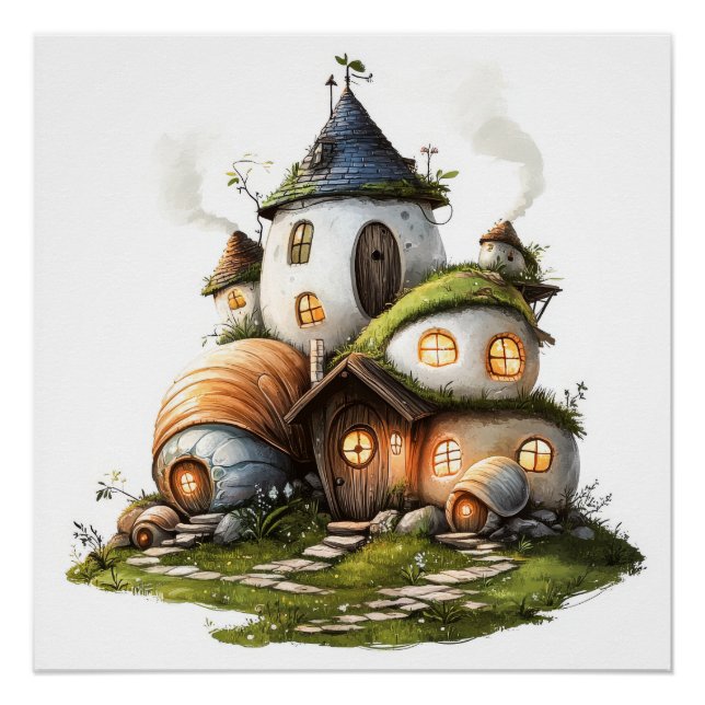 Póster Casas de Caracol Aconchegantes (Frente)