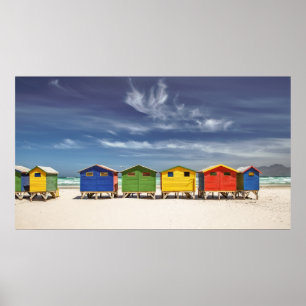 Poster Casas de praia coloridas   Muizenberg, África do