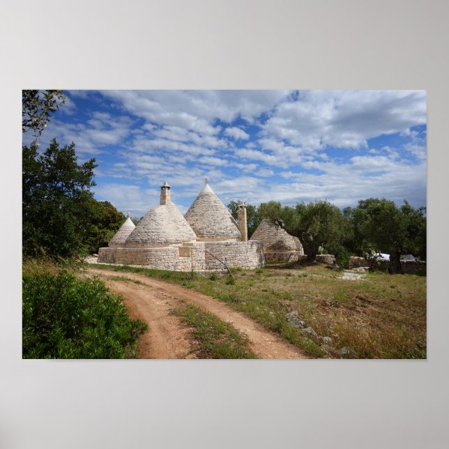 Poster Casas de Trulli na Apúlia/Apúlia (Frente)