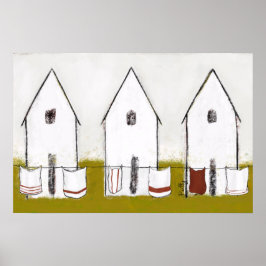 Poster Casas De Vintagem Com Lavagem