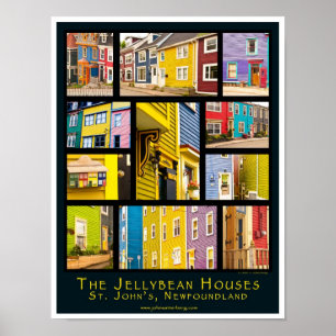 Poster Casas do feijão de geléia de St John, NL, Canad