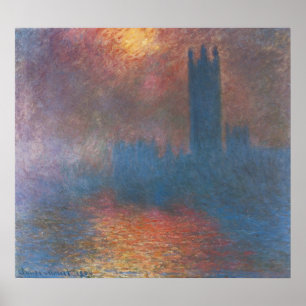 Póster Casas do Parlamento, Londres, por Claude Monet