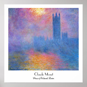 Póster Casas do parlamento, Londres, Sun que quebra