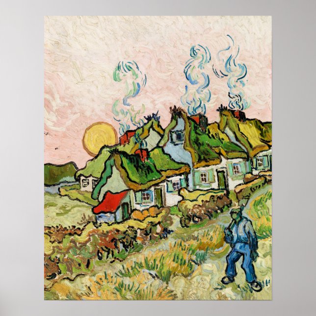 Poster Casas e números (1890) de Vincent Van Gogh (Frente)
