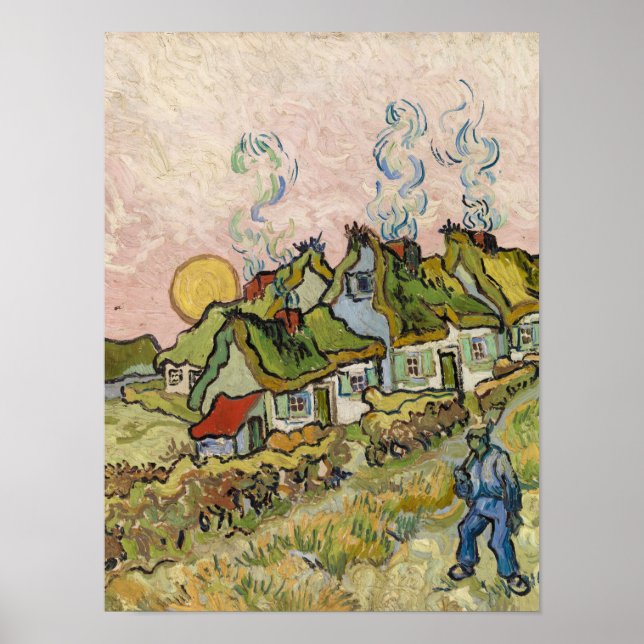 Poster Casas e números de Vincent van Gogh (Frente)