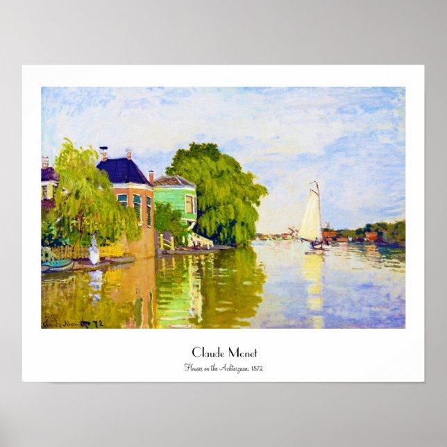 Póster Casas em Achterzaan, 1872 Claude Monet (Frente)