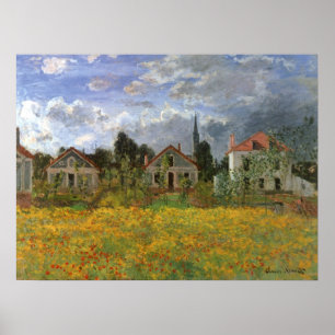 Póster Casas em Argenteuil por Claude Monet, arte do