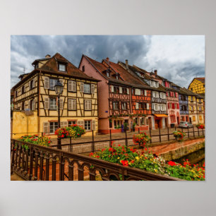 Poster Casas em Colmar, Alsácia, França