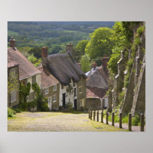 Póster Casas em Gold Hill, Shaftesbury, Dorset,