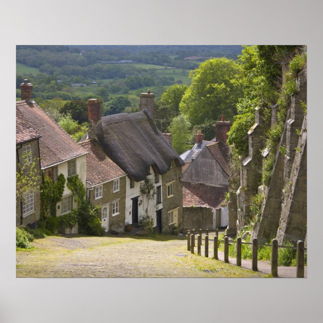 Póster Casas em Gold Hill, Shaftesbury, Dorset, (Frente)