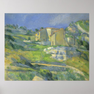 Poster Casas em Provence por Paul Cezanne, arte do