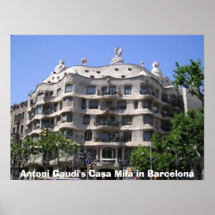 Póster Casas Mila de Antoni Gaudi
