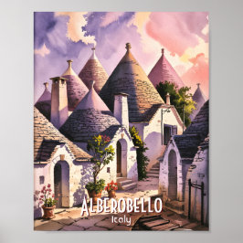 Poster Casas Trulli Personalizadas Alberobello Itália Aqu