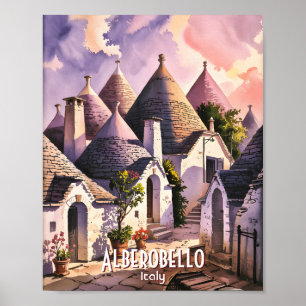 Poster Casas Trulli Personalizadas Alberobello Itália Aqu