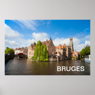 Póster Casas velhas em Bruges, Bélgica