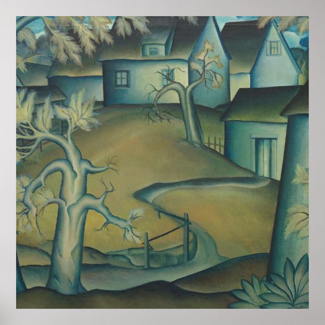 Poster Casas Verdes e Azuis no Morro (Frente)