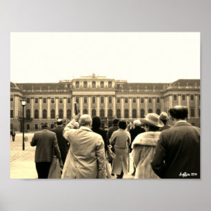Poster Casas Vintage Áustria Viena Schonbrunn