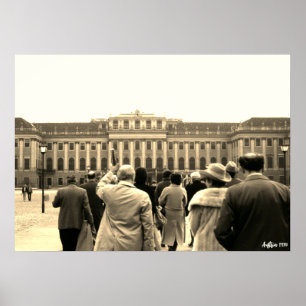 Poster Casas Vintage Áustria Viena Schonbrunn