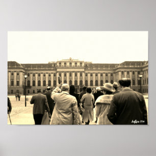 Poster Casas Vintage Áustria Viena Schonbrunn