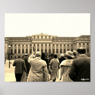 Poster Casas Vintage Áustria Viena Schonbrunn