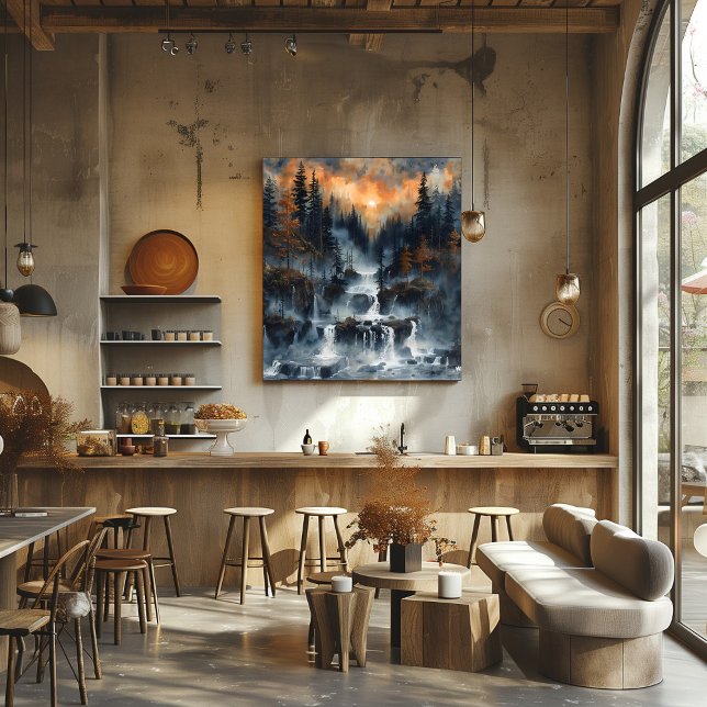 Póster Cascada en el Bosque: Impresionista y Realista. (Criador carregado)