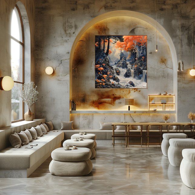 Póster Cascada Mística en el Bosque Surrealista (Criador carregado)