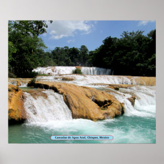 Poster Cascadas de Agua Azul, Chiapas, México