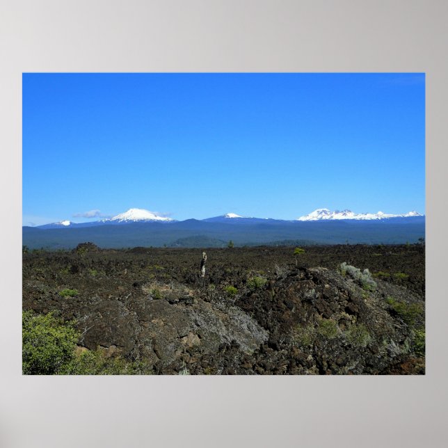 Poster Cascades e Lava Rocks, Oregon (Frente)