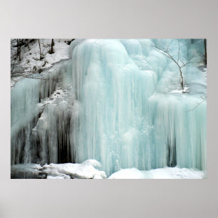 Poster Cascata congelada, azul