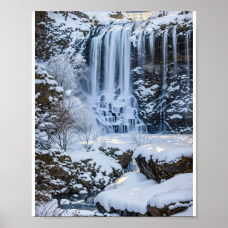 Poster Cascata congelada de neve