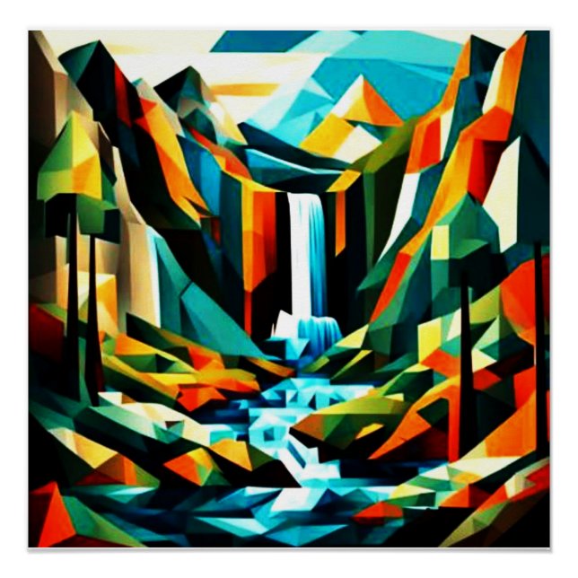 Póster Cascata das Montanhas 7 (Frente)