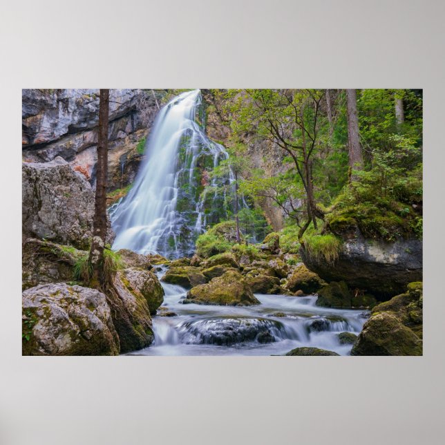 Poster Cascata de Gollinger Wasserfall, Áustria (Frente)